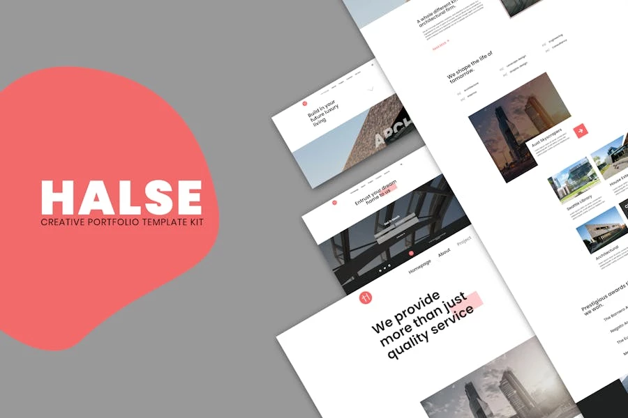 Halse – Kit de plantillas Elementor para arquitectura y diseño de interiores
