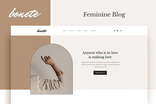 Bonete – Kit de plantillas Elementor para blog femenino