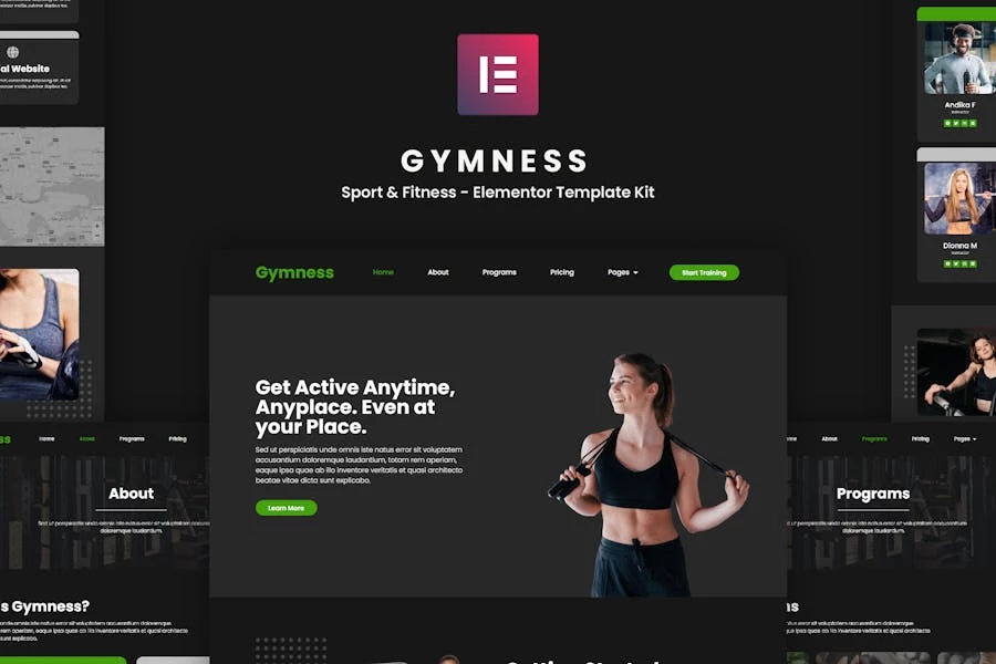 Gymness – Template Kit de Elementor de deporte y fitness