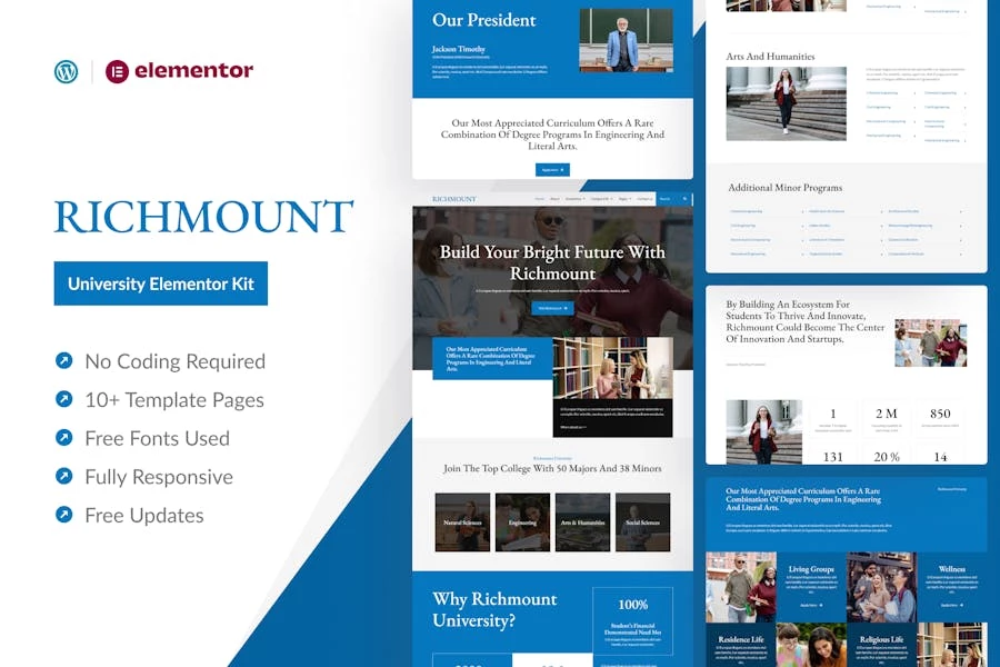 Richmount University – Template Kit Education Elementor Pro