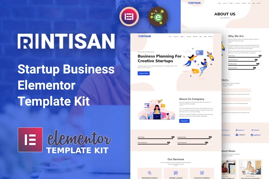 Rintisan – Template Kit Elementor para empresas emergentes