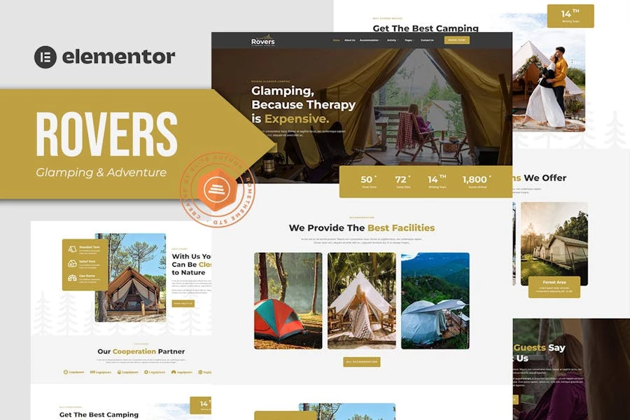 Rovers – Template Kit Elementor para campamento y aventura