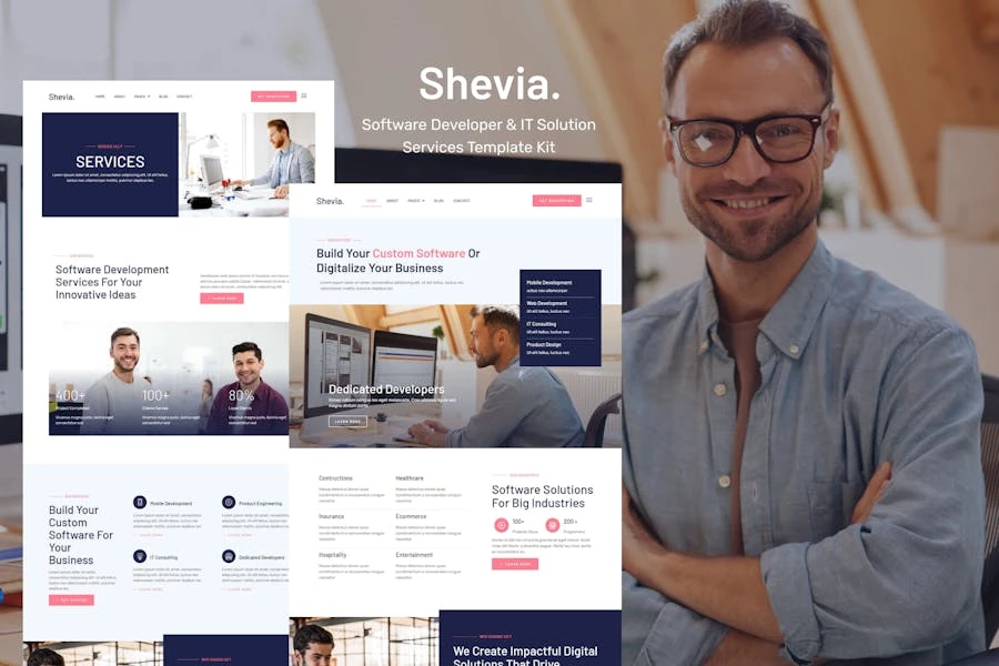 Shevia – Template Kit para desarrolladores de software y servicios de soluciones de TI