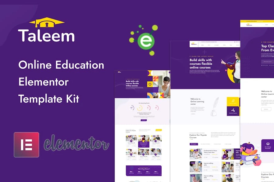 Taleem – Template Kit Elementor para educación en línea