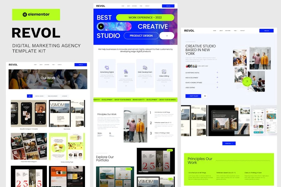 Revol – Template Kit Elementor para Agencia de marketing digital