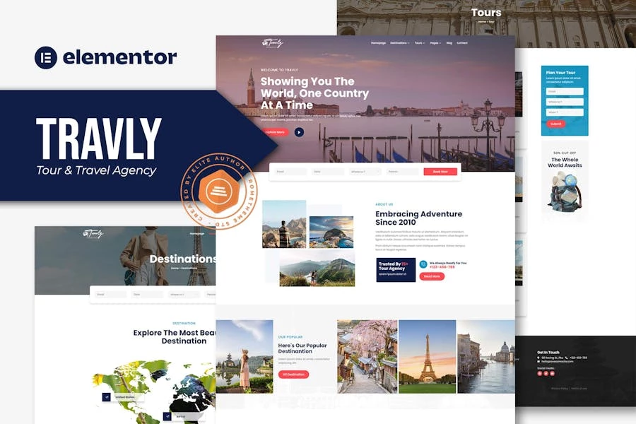 Travly – Template Kit Elementor para Agencia de viajes y turismo