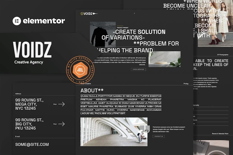 Voidz – Template Kit Elementor para Agencia creativas