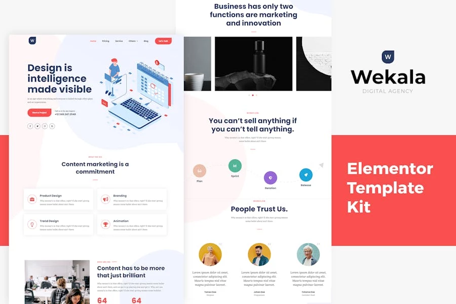 Wekala – Template Kit Elementor para Agencia