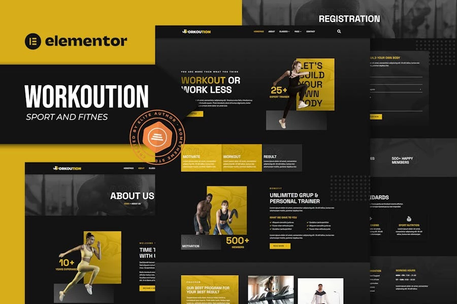 Workoution – Template Kit Elementor para deportes y fitness