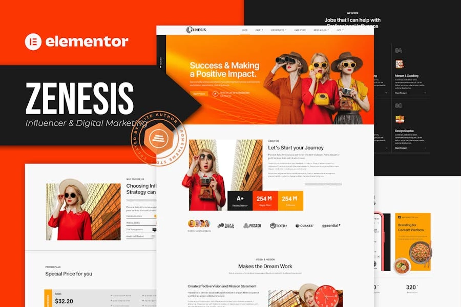 Zenesis – Template Kit Elementor para influenciadores y marketing digital