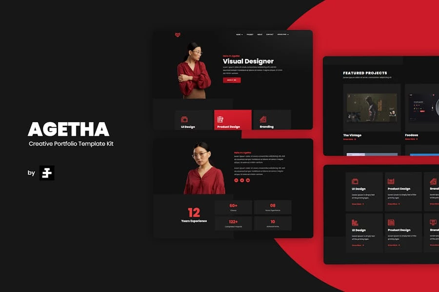 Agetha – Kit de Plantillas para Porfolios Creativos