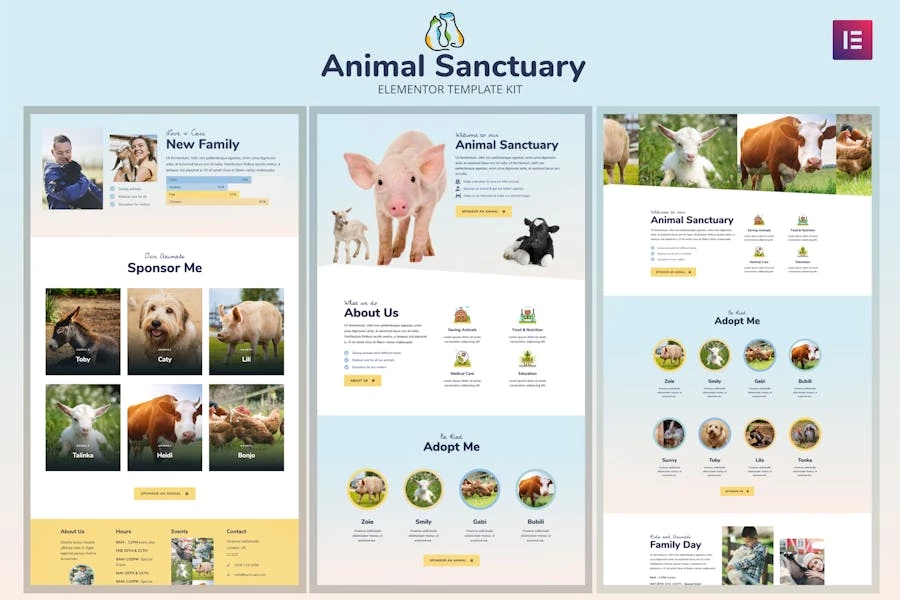 Animal Sanctuary – Kit de plantillas para organizaciones sin fines de lucro