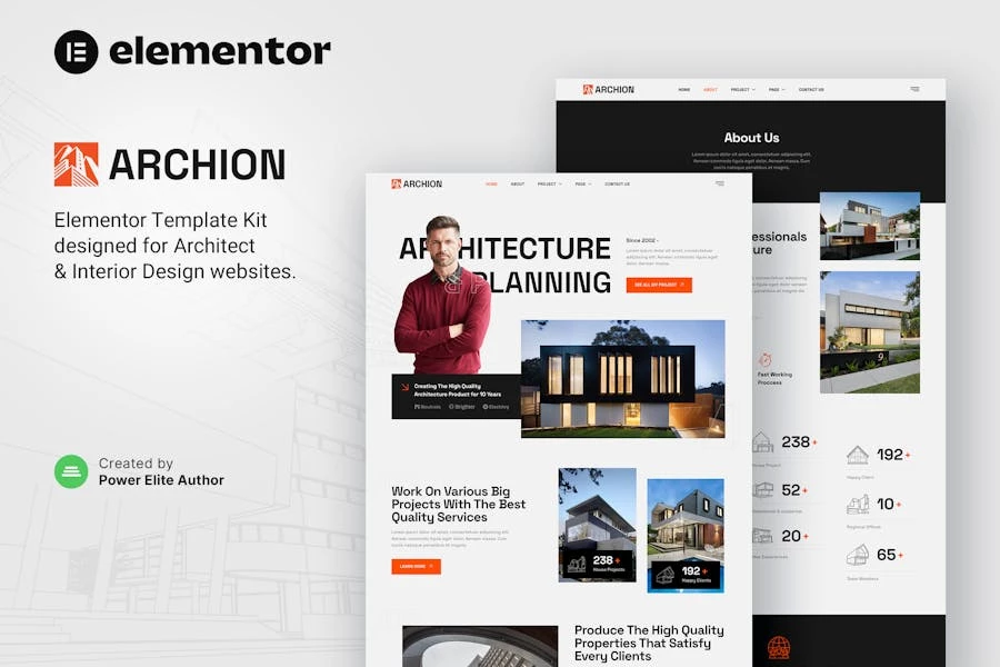 Archion — Template Kit Elementor para arquitectos y contratistas