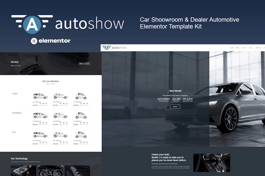 AutoShow – Template Kit Elementor para salas de exposición y concesionarios de automóviles