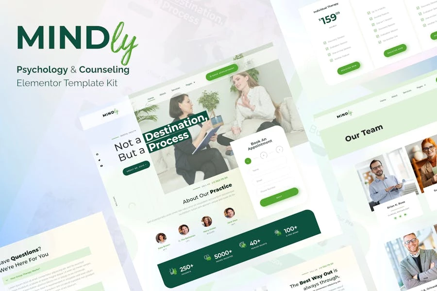 Mindly – Template Kit Elementor de psicología, terapia y asesoramiento