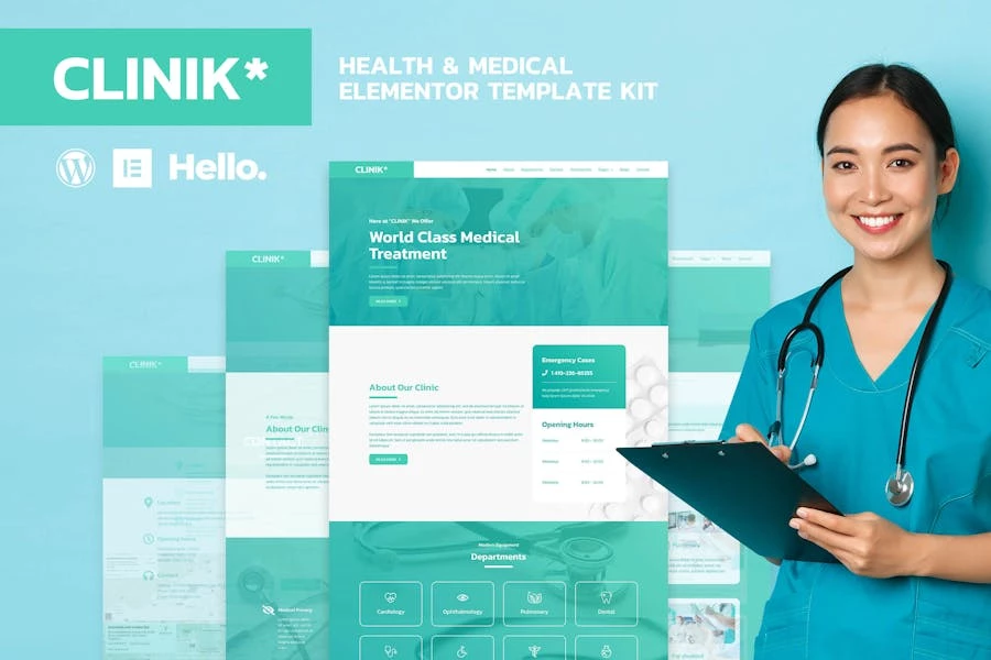 CLINIK – Template Kit de Elementor de atención médica clínica y hospitalaria
