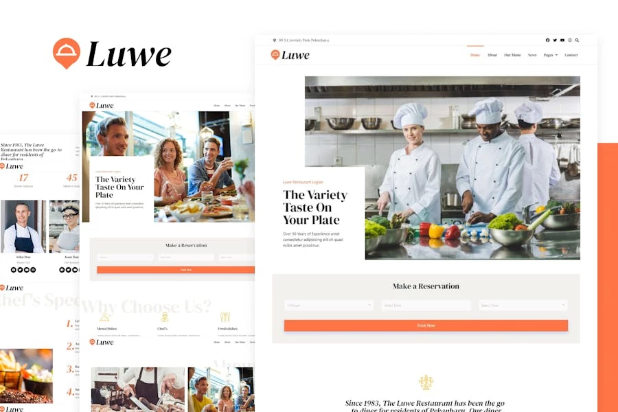 Luwe – Kit de plantillas Elementor para restaurantes