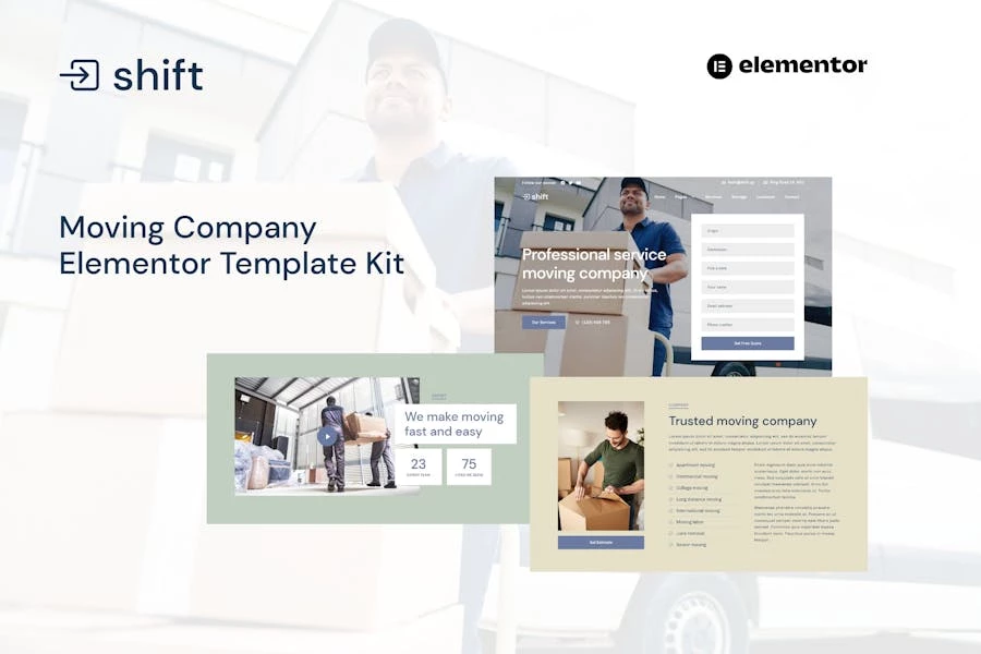 Shift – Template Kit Elementor para sitios web de empresas