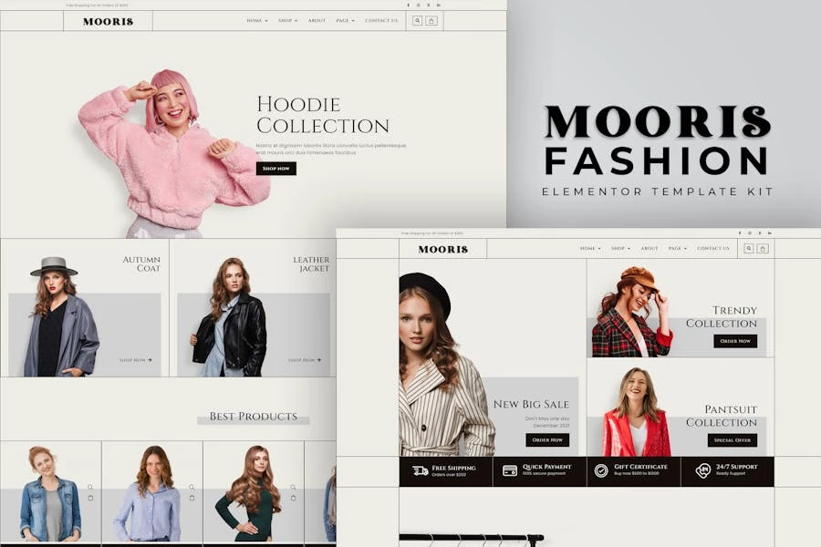 Mooris – Template Kit WooCommerce Fashion Elementor