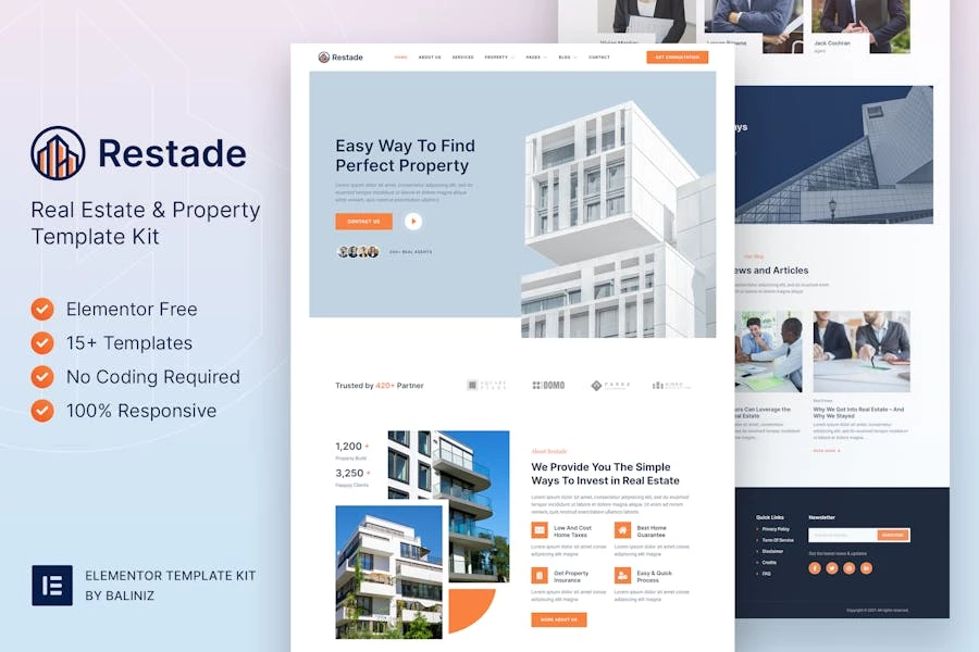 Restead – Template Kit Elementor de bienes raíces y propiedades