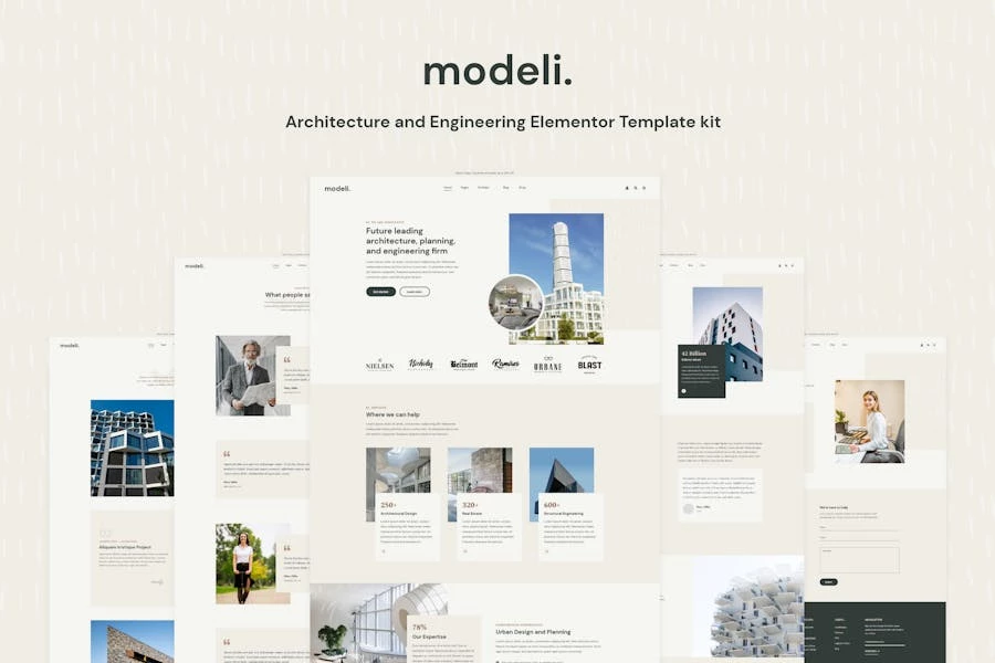 Modeli – Kit de Plantillas Elementor de Arquitectura e Ingeniería