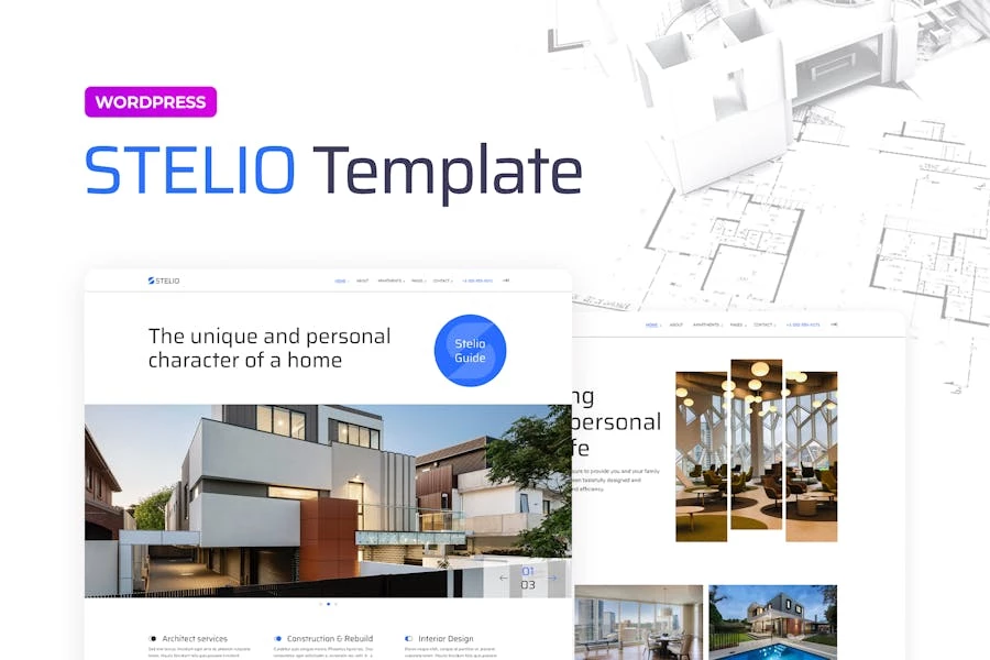 Stelio — Kit de plantillas Elementor Pro para empresas de arquitectura y construcción