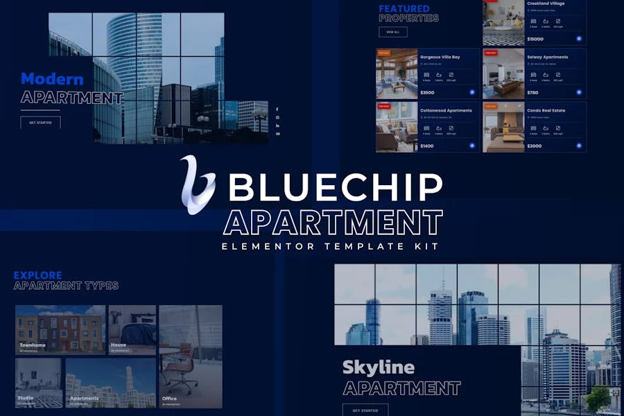 Bluechip – Template Kit de elementos para apartamentos y propiedades