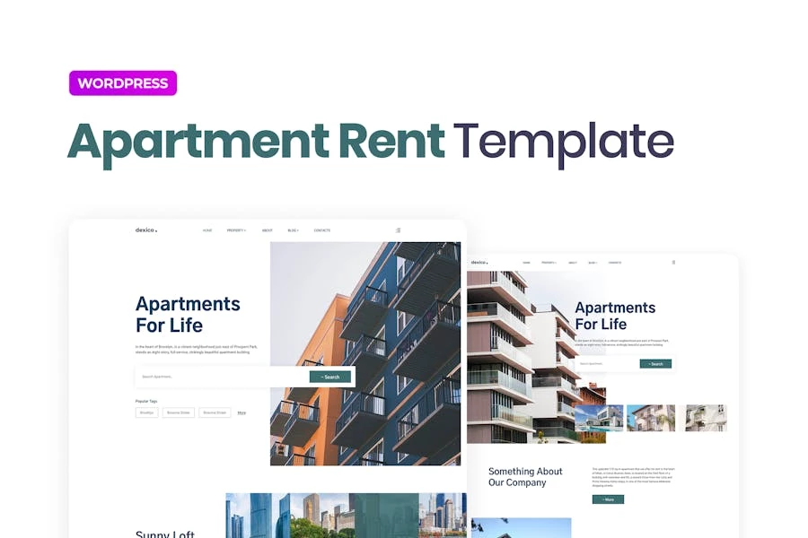 Dexico — Template Kit Elementor para alquiler de apartamentos