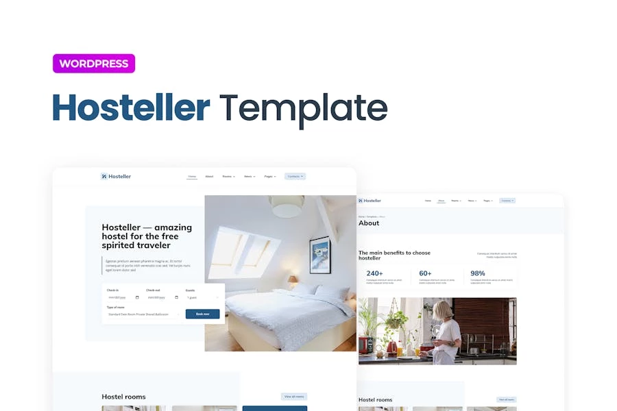Hosteller — Template Kit Elementor para reservas de albergues