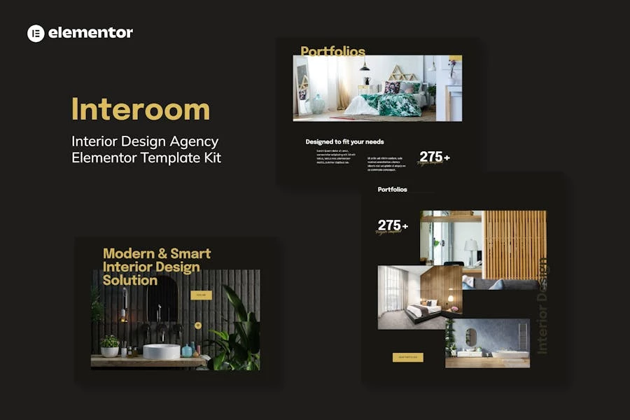Interoom – Template Kit Elementor de diseño de interiores y arquitectura