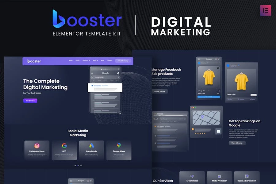 Booster – Template Kit de elementos de marketing digital