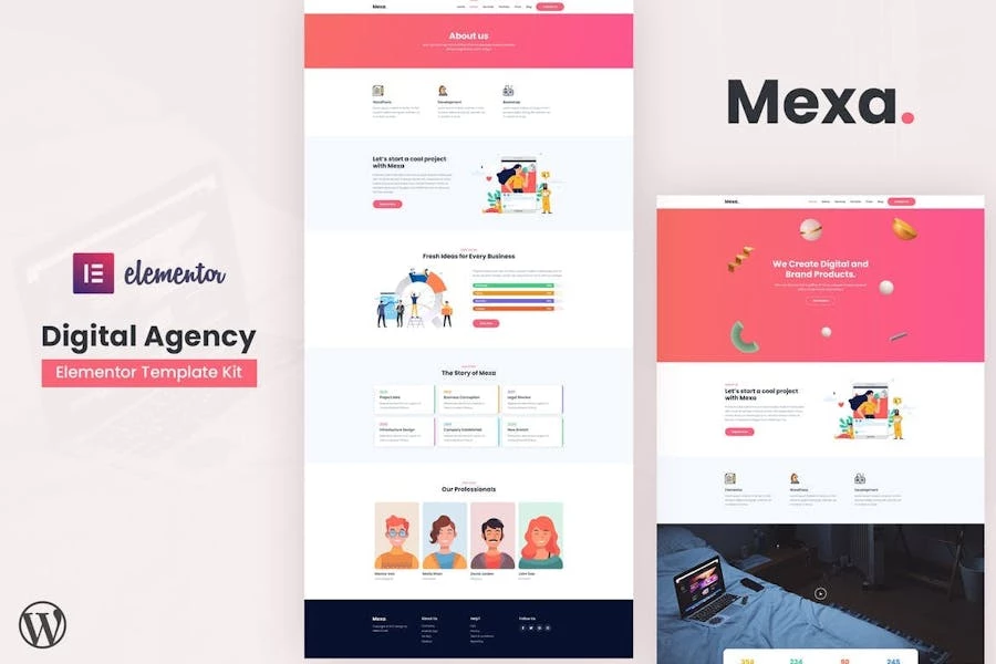 Mexa – Kit de plantillas Elementor para agencias digitales