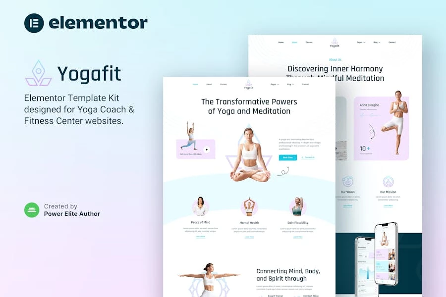 Yogafit — Template Kit Elementor para profesores de yoga y meditación