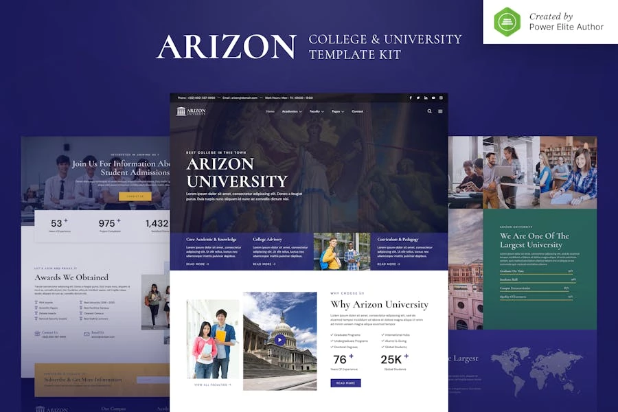 Arizon – Template Kit Elementor para colegio y universidad