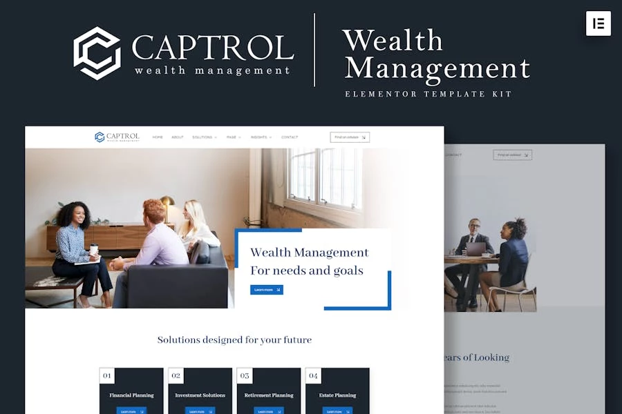 Captrol – Template Kit Elementor de gestión patrimonial
