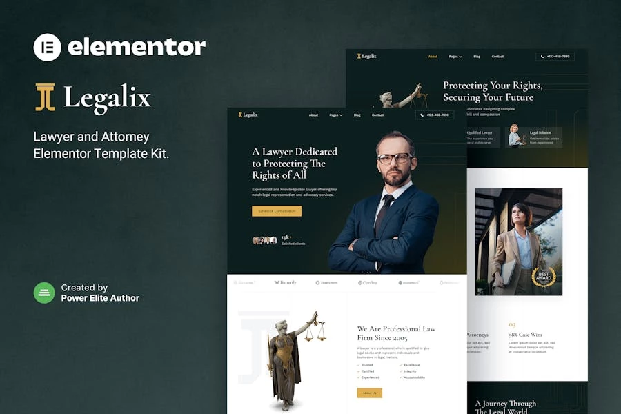 Legalix — Template Kit Elementor para abogados y abogados