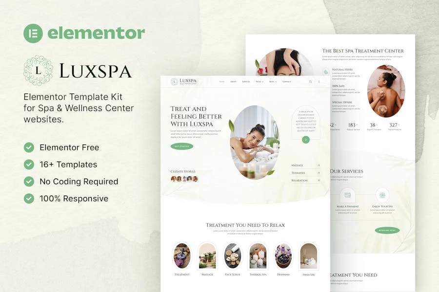 Luxspa — Template Kit Elementor para spa y centro de bienestar