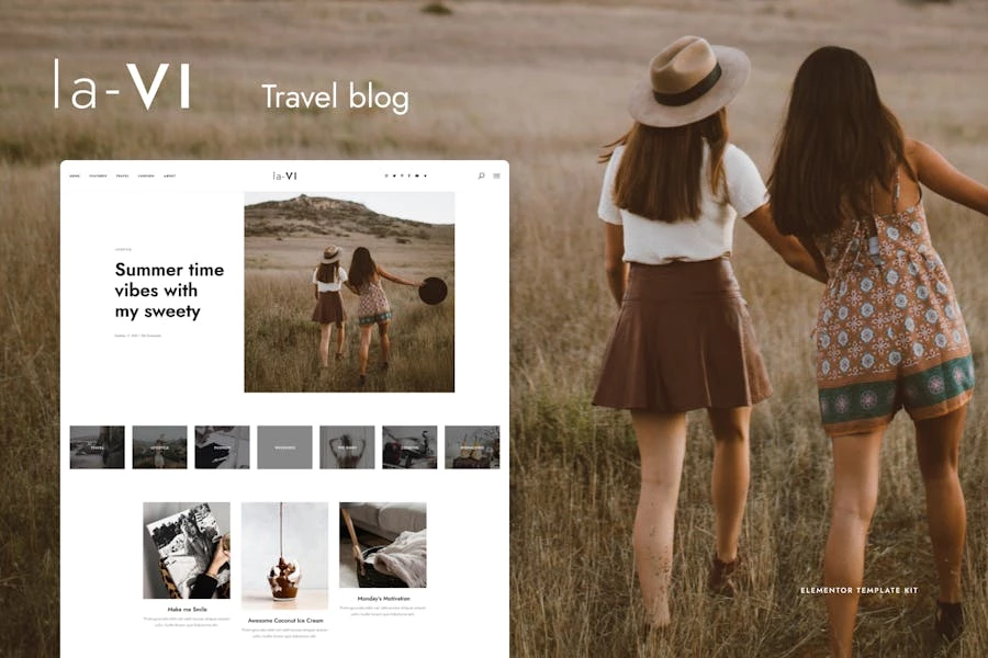 LaVi – Template Kit Elementor para blog de viajes