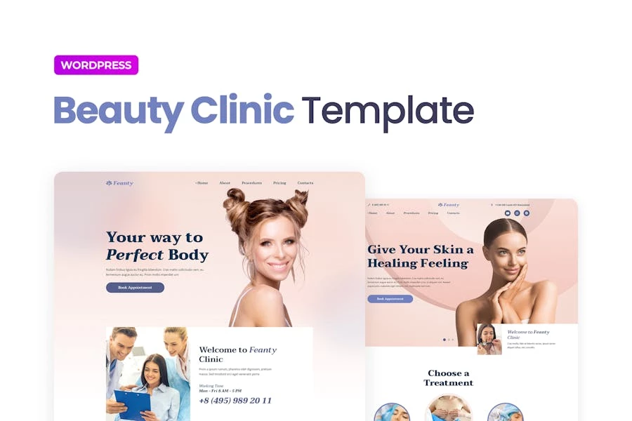 Feanty — Template Kit Elementor para clínicas de belleza