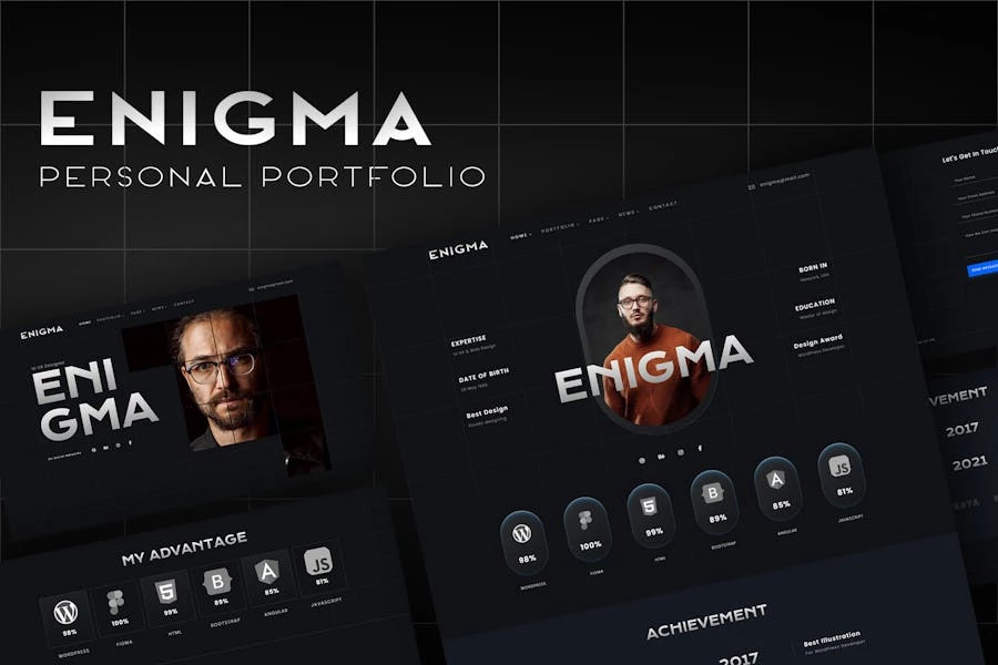 Enigma – Template Kit Elementor para Porfolio personal