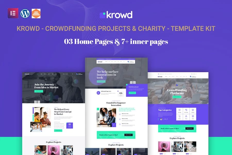 Krowd – Template Kit de proyectos de crowdfunding y caridad