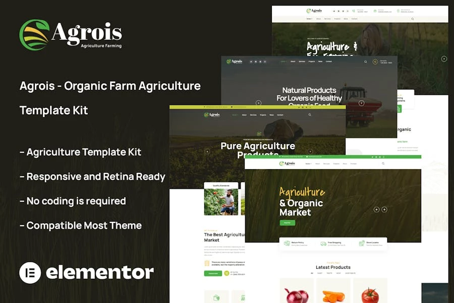 Agrois – Template Kit de agricultura agrícola orgánica