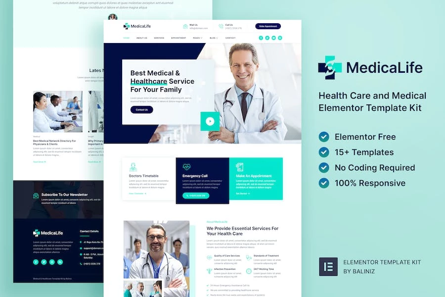 MedicaLife – Template Kit de Elementor médico y de atención médica