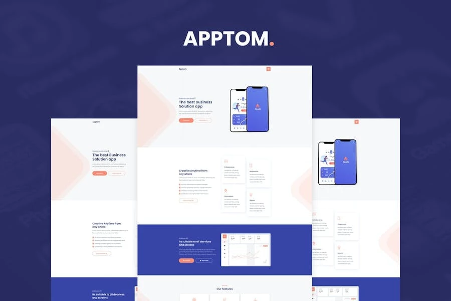 Apptom – Aplicación y software Showcase Elementor Template Kit