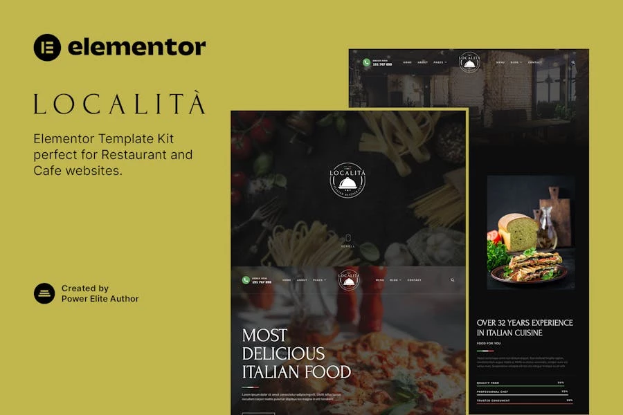 Località – Template Kit Elementor de restaurante y café italiano