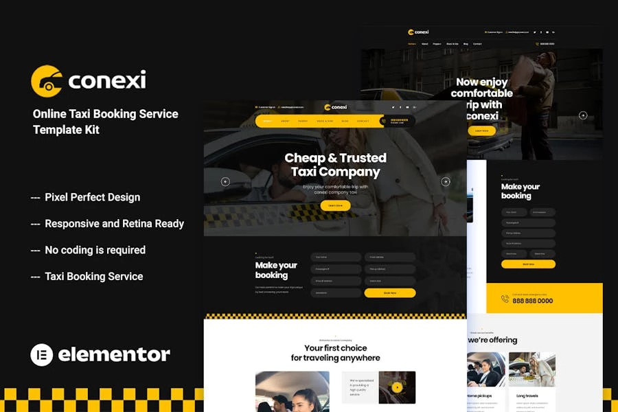 Conexi – Template Kit para servicio de reserva de taxis online