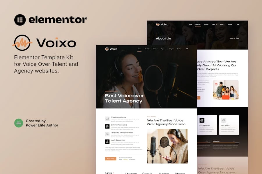 Voixo – Template Kit Elementor para locutores y Agencia