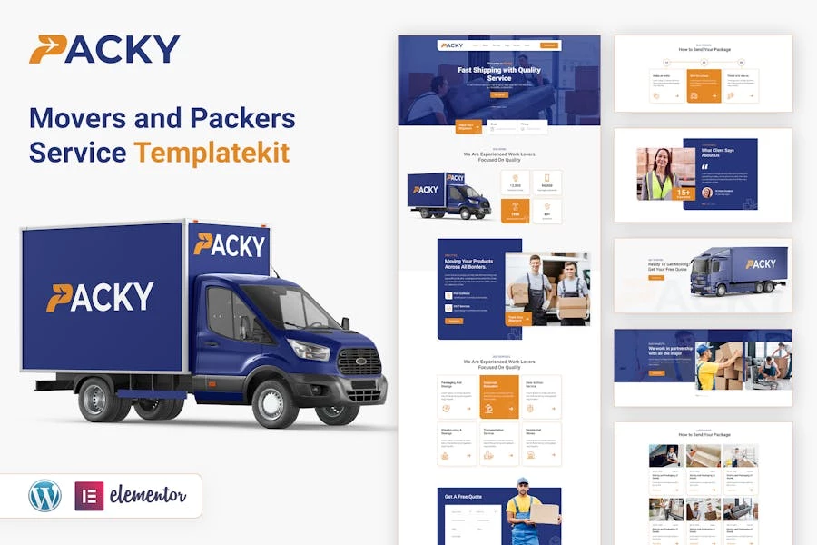 PACKY | Template Kit Elementor de Packers & Movers Service