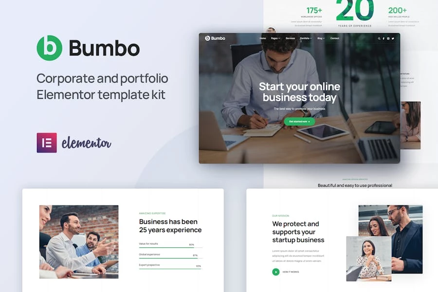 Bumbo – Template Kit Elementor para Porfolio de empresas y startups