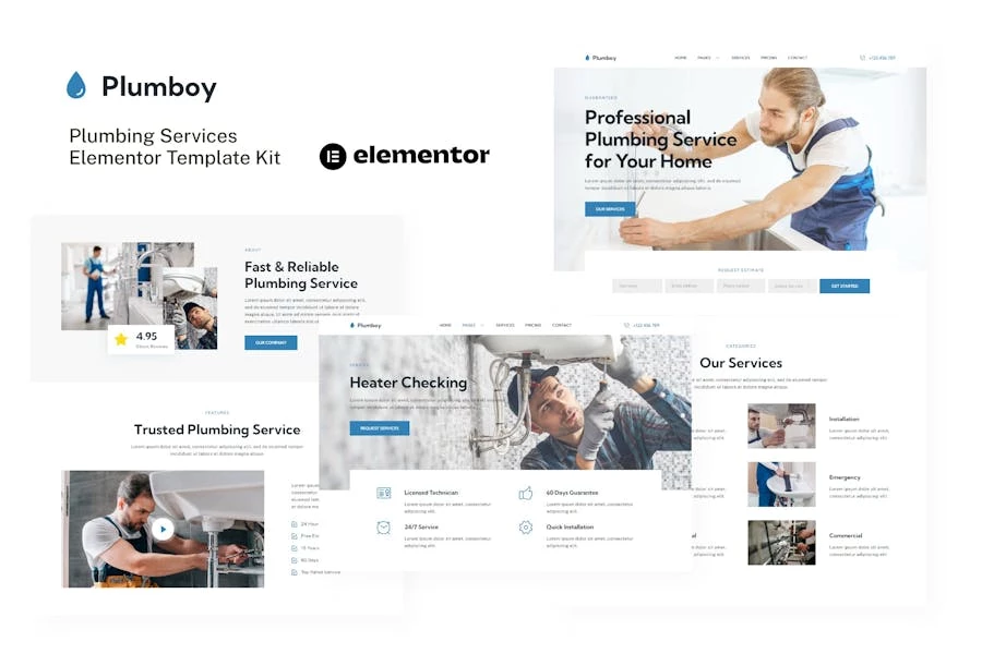 Plumboy – Template Kit Elementor para servicios de plom